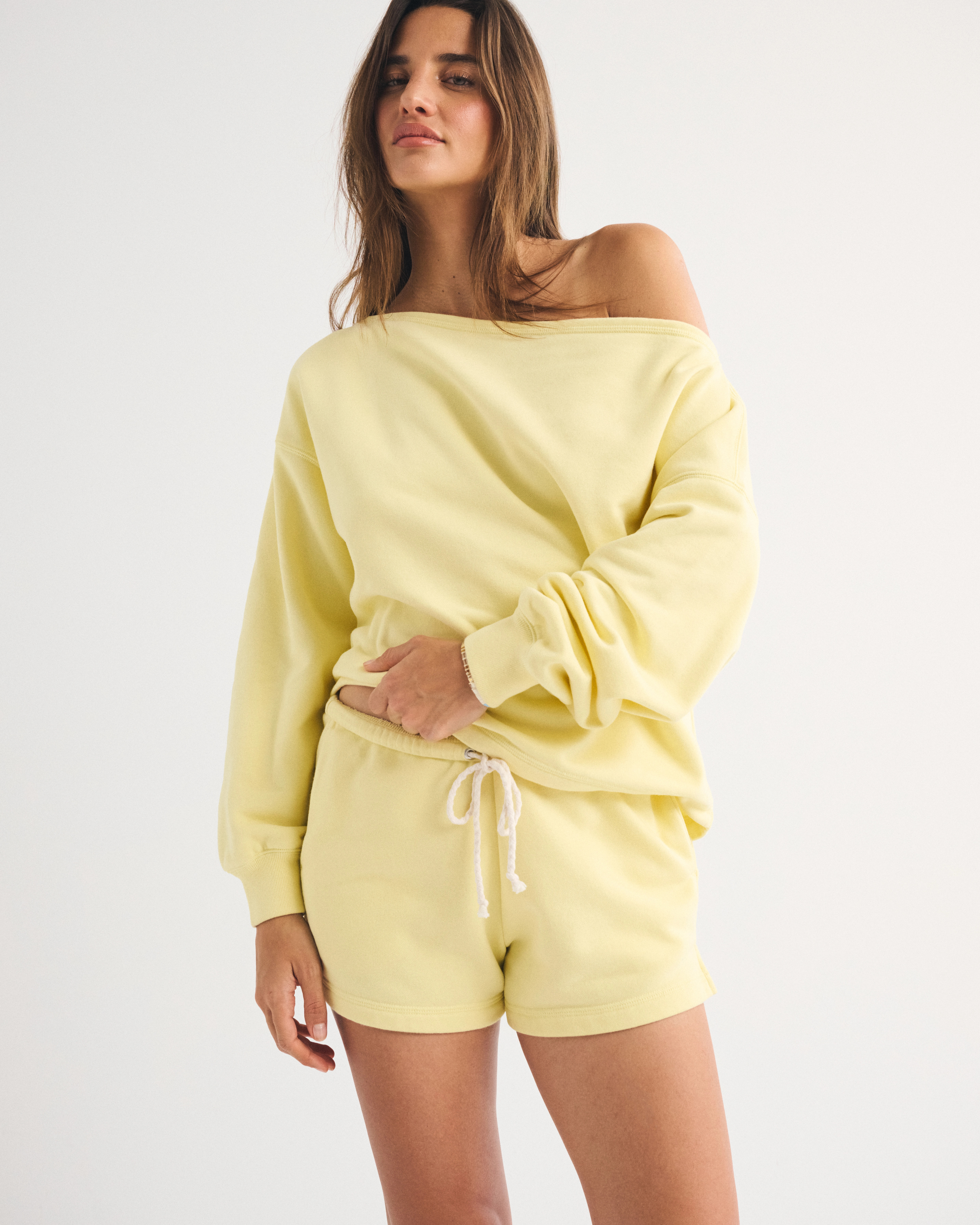 High Rise Sunday Terry Mini Short | Abercrombie & Fitch (US)
