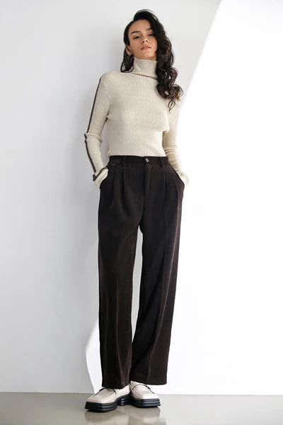 Arya Brown Wide Leg Pants | J.ING