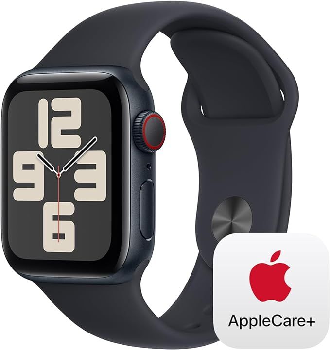 Apple Watch SE GPS + Cellular 40mm Midnight Aluminum Case with Midnight Sport Band - M/L with App... | Amazon (US)