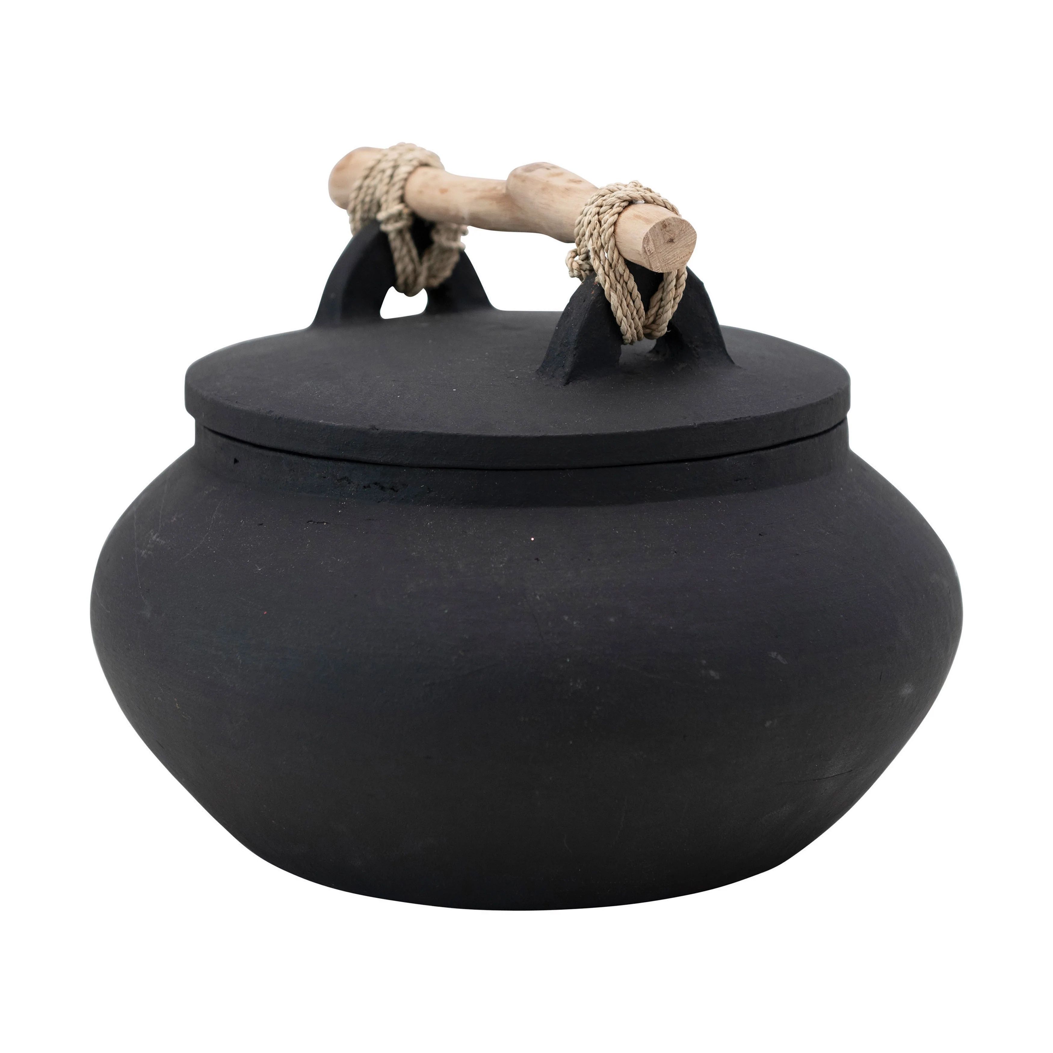 Decorative Terracotta Container w/ Driftwood Handle | Philomena and Co.