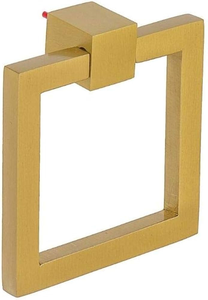 Prima Decorative - Square Ring Pull 4” - Solid Brass Ring Pull Home Hardware Knob, Sand Casted ... | Amazon (US)