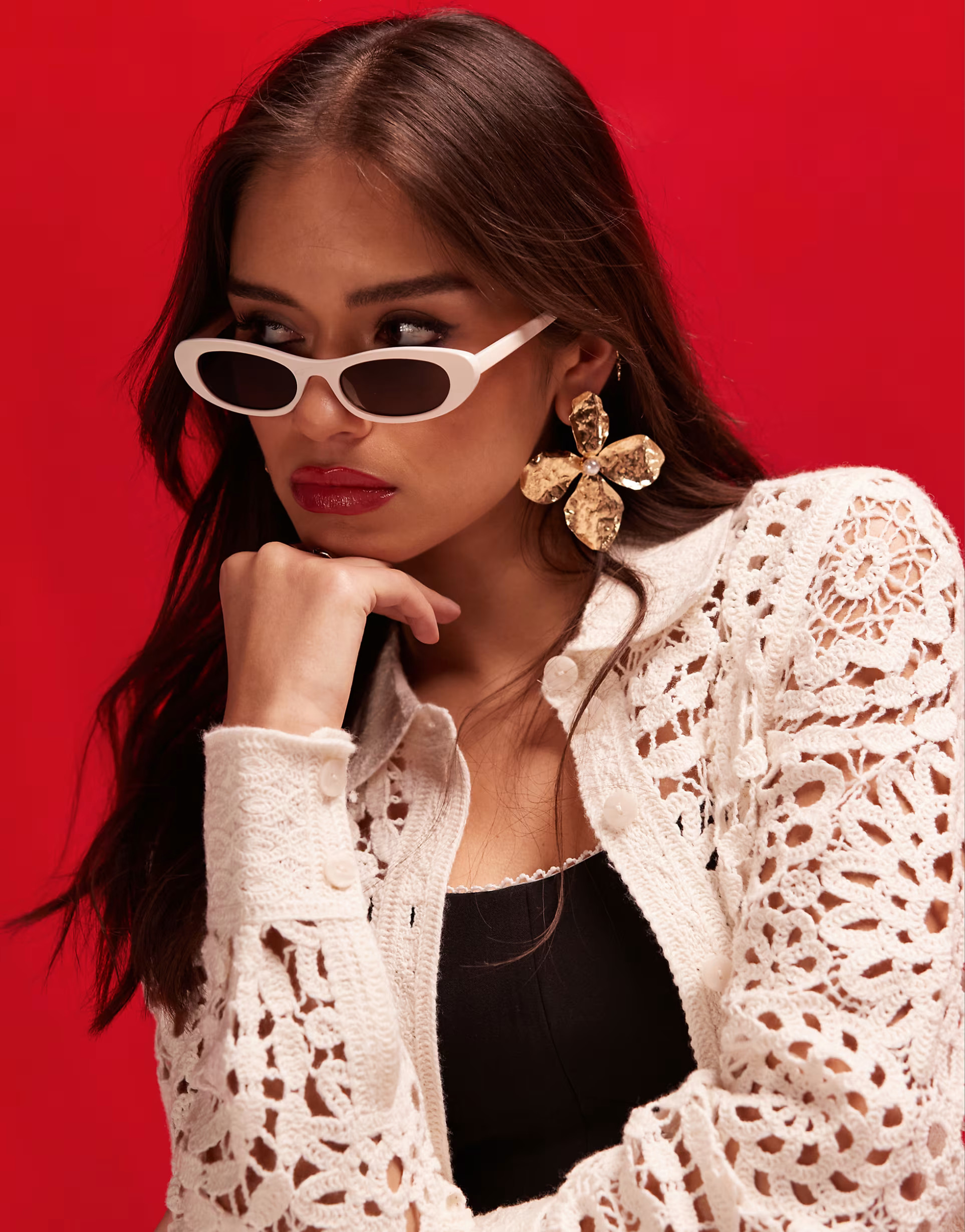 ASOS DESIGN small slim oval sunglasses in blush  | ASOS | ASOS (Global)