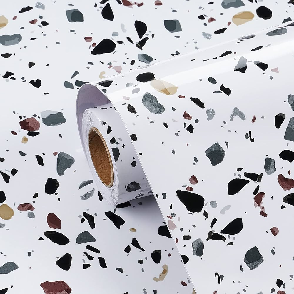 FunStick Glossy Terrazzo Contact Paper for Countertops Waterproof Terrazzo Peel and Stick Wallpap... | Amazon (US)