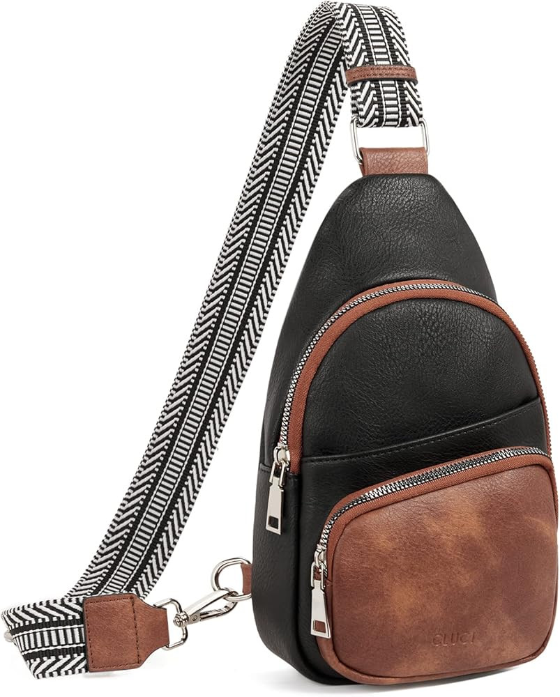 CLUCI Small Sling Bag for Women,Vegan Leather Fanny Pack Crossbody Bags for Women,Chest Bag With Gui | Amazon (US)
