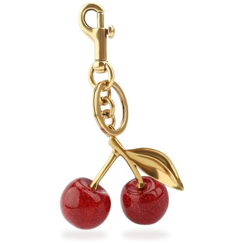 Cute Cherry Bag Charm for Purses and Bags - Luxury Cherry Keychain Charm Accessories with Key Ring and Clip | Amazon (US)