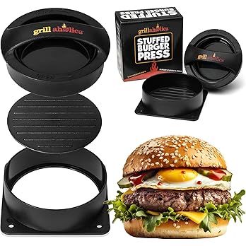 Grillaholics Stuffed Burger Press and Recipe eBook - Extended Warranty - Hamburger Patty Maker fo... | Amazon (US)