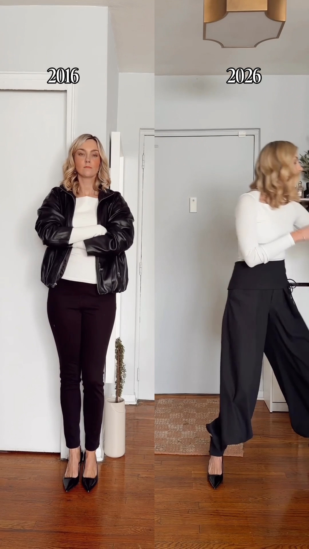 Skinny jeans + heels used to be our go-to formula (we all wore it in 2016). But the silhouette is what makes it look dated now.

Instead of buying a completely new wardrobe, update the shape:
swap skinny jeans for cuffed-hem pants and add a cropped jacket for balance. 
Same base pieces = instantly a modern outfit.



Fashion hacks • style tips • outfit transformation • how to style • spring outfit 

#LTKgrwm #LTKTall #LTKdayinmylife