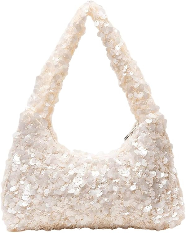 WDIRARA Women's Sequin Bag Bling Sparkly Purse Shoulder Bags Evening Party Mini Handbags | Amazon (US)