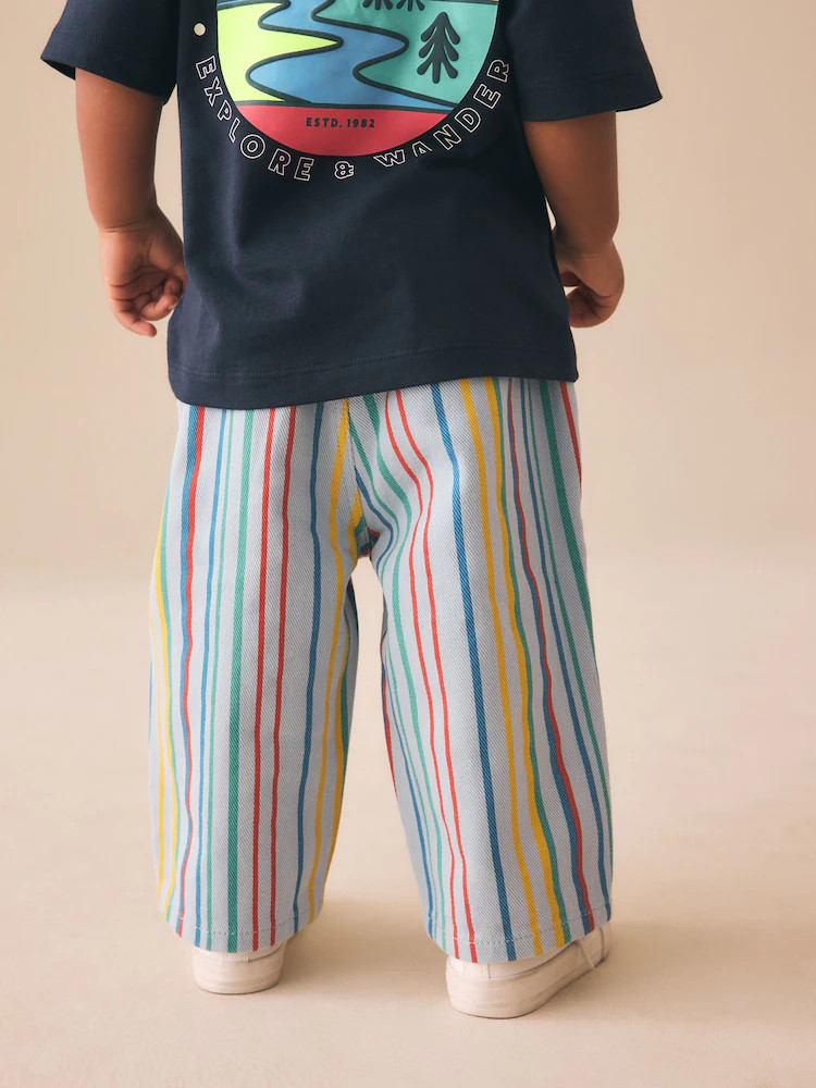 Multi Stripe Pull On Wide Trousers (3mths-7yrs) | Next US