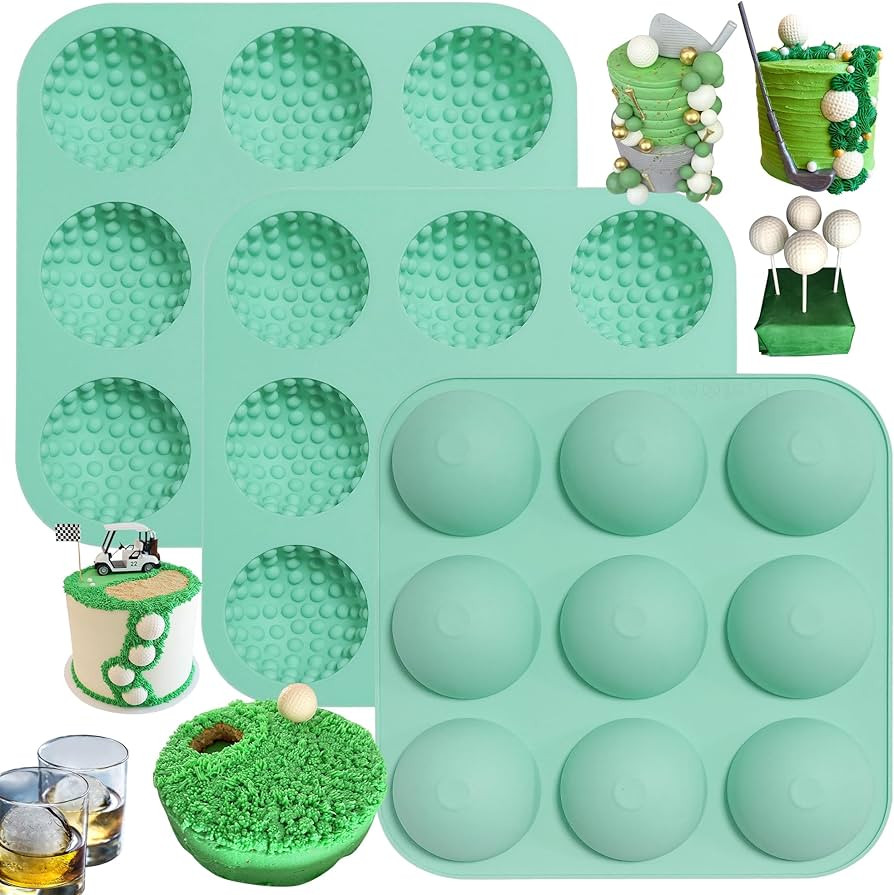 Golf Ball Chocolate Mold, Silicone Golf Ball Mold for Cake Pops, 9-Cavity 3D Golf Ball for Chocol... | Amazon (US)