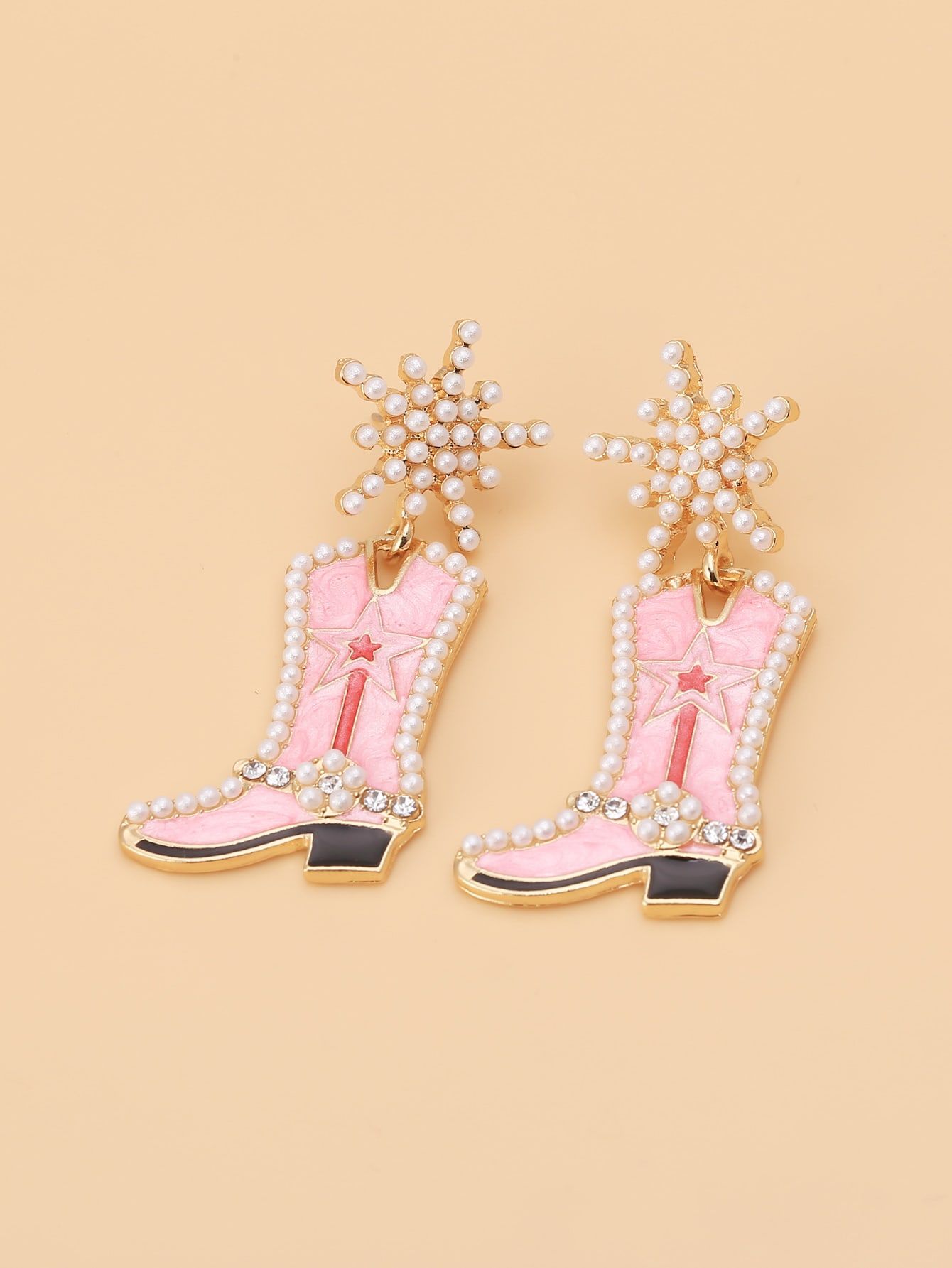 Faux Pearl Boots Charm Earrings | SHEIN