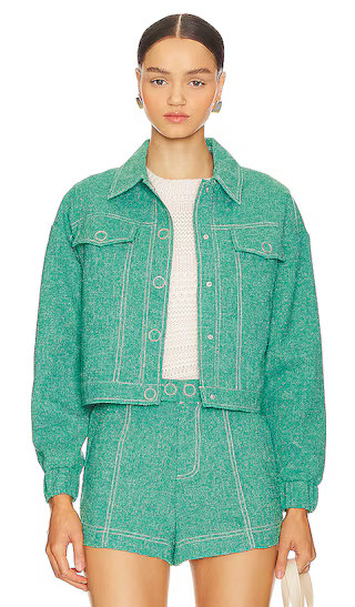 Sammie Cropped Jacket in Green | Revolve Clothing (Global)