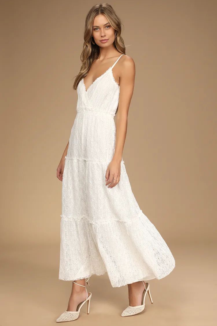 Summer Travels White Lace Tiered Maxi Dress | Lulus (US)
