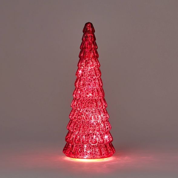 15" Lit Glass Christmas Tree Decorative Figurine - Wondershop™ | Target