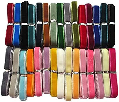 Chenkou Craft 30 Yards 3/8" Velvet Ribbon Total 30 Colors Assorted Lots Bulk (Multicolored, 3/8"(... | Amazon (US)