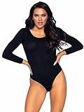 Leg Avenue Women's Opaque Bodysuit, Black, One Size | Amazon (US)