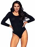 Leg Avenue Women's Opaque Bodysuit, Black, One Size | Amazon (US)