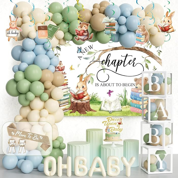 Party Inspo A New Chapter Begins Baby Shower Decorations – 109 PCs A New Chapter Baby Shower Th... | Amazon (US)