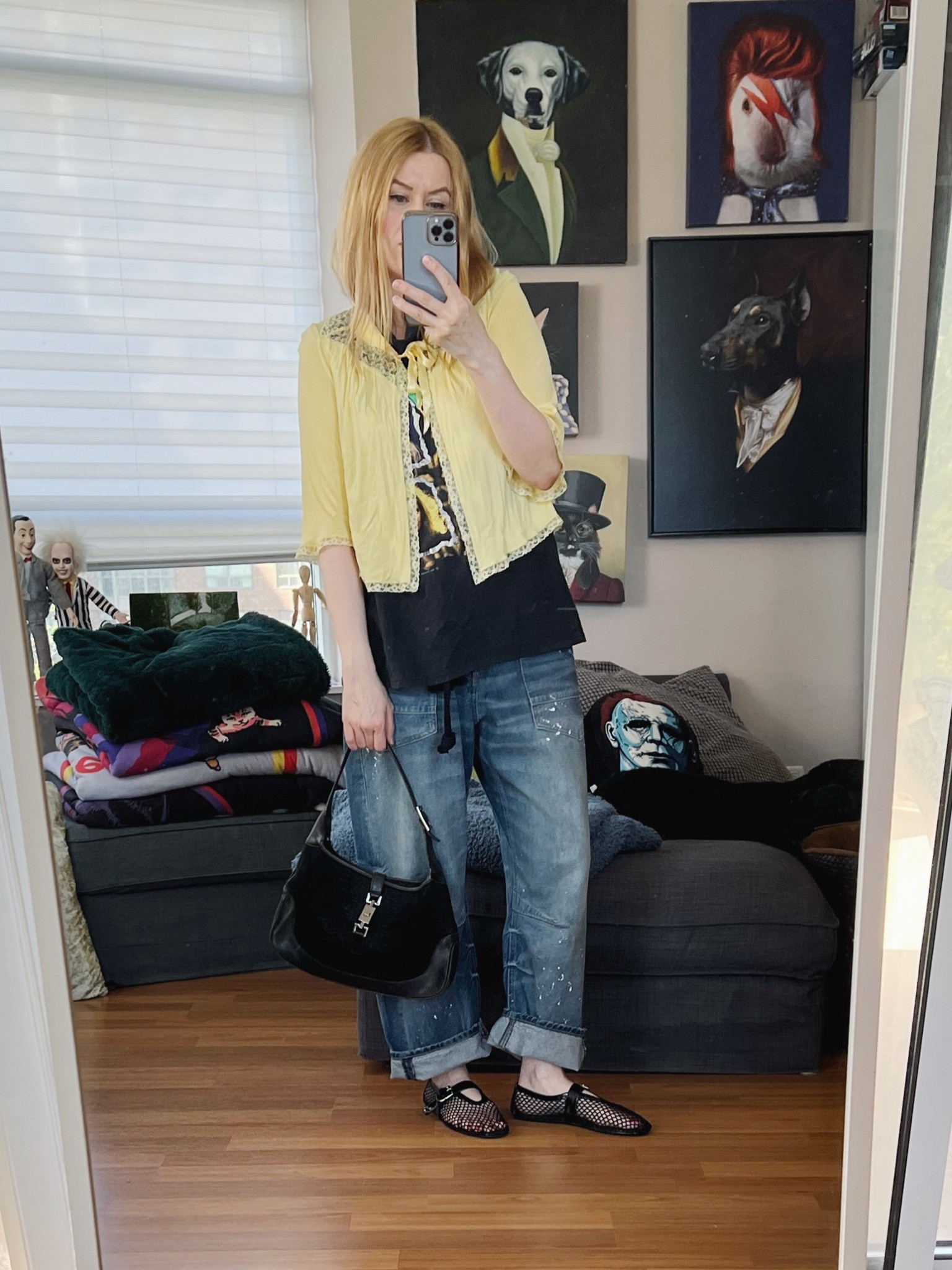 For those that DM’d me asking how I wear vintage bed jackets, this is one way. I like the bit of feminine touches to juxtapose a more rough around the edges outfit. Honestly, I’ve spent the last two years trying to find a vest/waistcoat that feels like me and I finally admitted defeat and accepted it isn’t a trend for me even though I really like the look. This is more me so I’ll embrace it. It’s okay to not jump on all trends and dress for yourself instead. 
Bed jacket, t-shirt, and handbag are all vintage. 


#LTKOver40 #LTKShoeCrush #LTKStyleTip