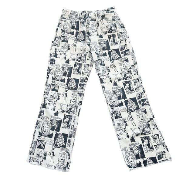 REFORMATION Comic Print High Rise Straight Jeans – Size 24P | Poshmark
