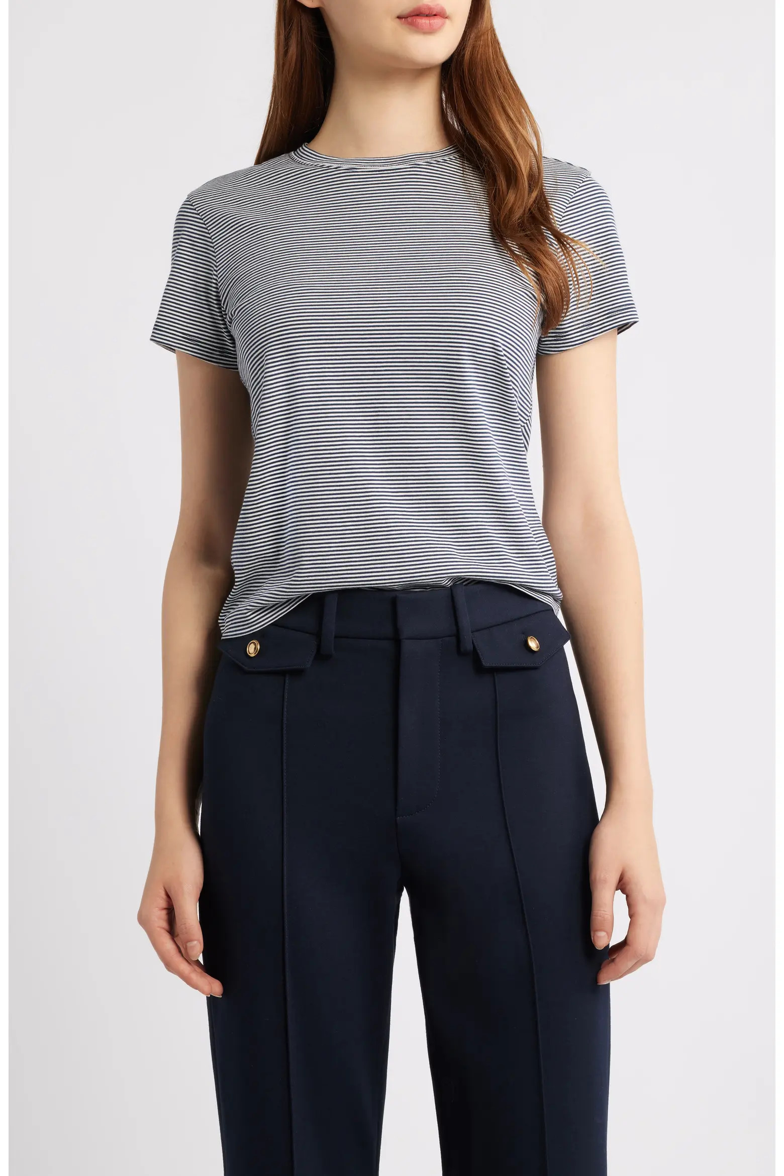 FRAME The Stripe Cotton Baby Tee (Women) | Nordstrom | Nordstrom