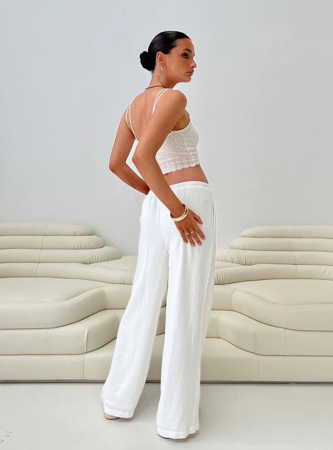 Parklea Linen Blend Pants White | Princess Polly US