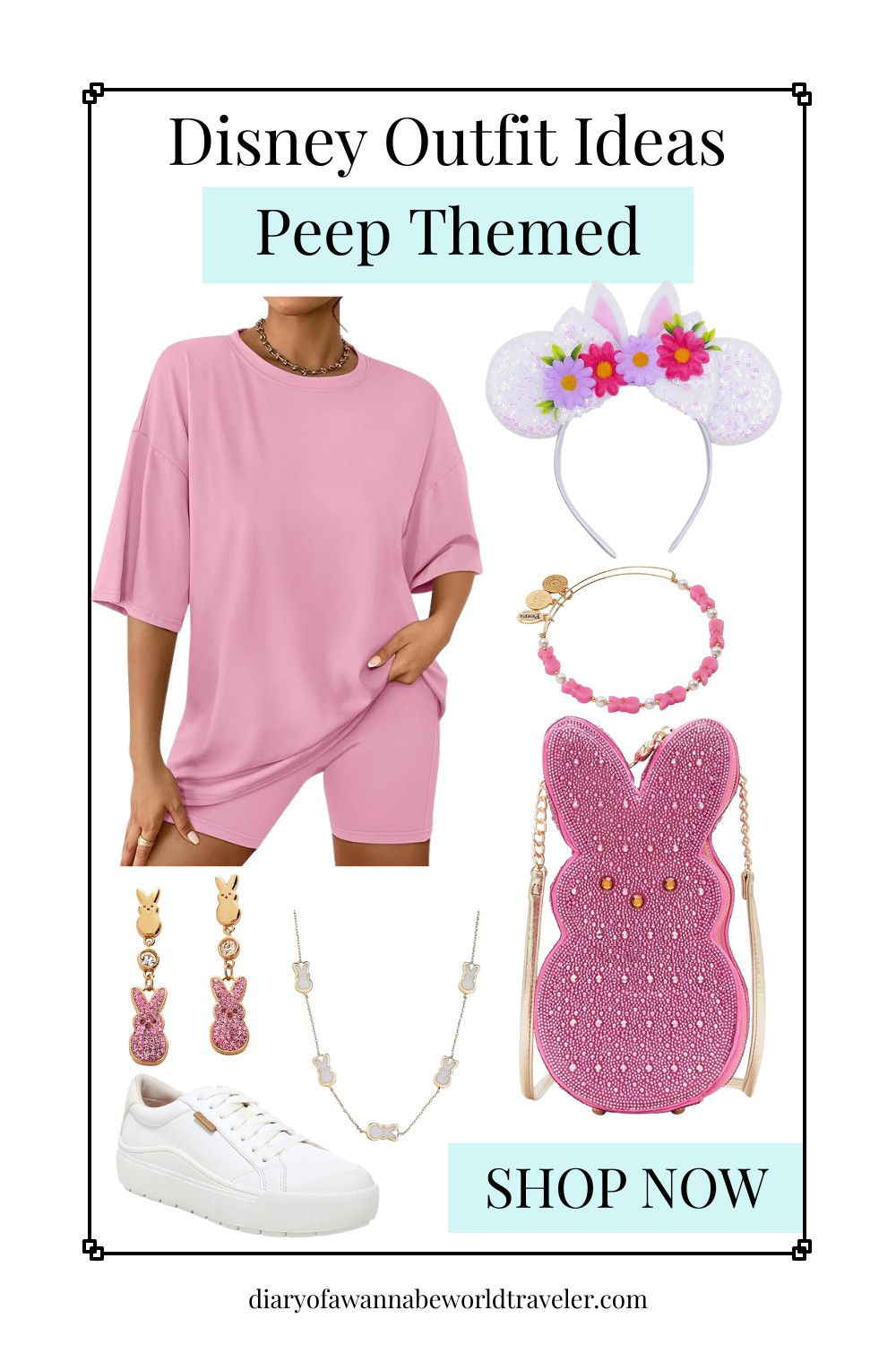 This Peep-themed Disney outfit is fun, festive, and pastel-perfect for Easter! 🐣💖 Featuring soft spring colors with Peep-inspired jewelry and bags, this look is great for Easter weekend at Disney, spring photos, or a cheerful park day. Comfortable, cute, and totally on theme. Shop the full Peep Disney look below!

Peep Disney outfit, Easter Disney outfit, pastel Disney outfit, Peep bag, Peep jewelry, spring Disney outfit, cute Disney outfit, comfy Disney outfit, Easter park style, Disney vacation outfits 

 #LTKSeasonal #LTKTravel