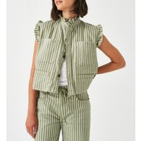 Seventy + Mochi Pablo Striped Denim Waistcoat - M | Coggles (Global)