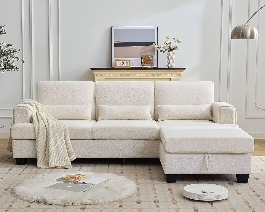 88" Sectional Couches for Living Room, Comfy L Shaped Sofa Couch with Storage Ottoman & Pocket, M... | Amazon (US)