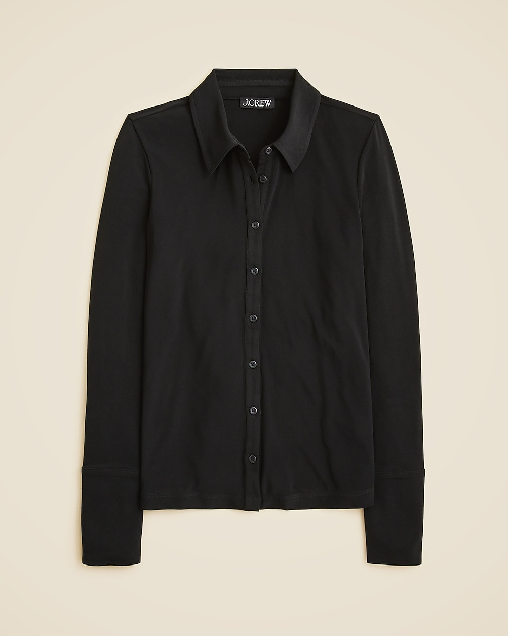 Button-up shirt in matte jersey | J. Crew US