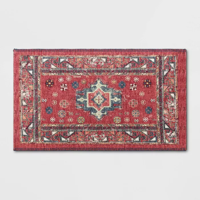 Vintage Persian Medallion Kitchen Rug Red - Threshold™ | Target