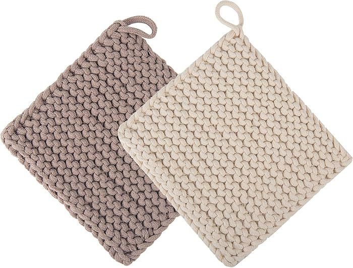 Eiyye Thick Crocheted Pot Holders, Handmade Hot Pads Crocheted Trivets for Kitchen hot Dishes(2-P... | Amazon (US)