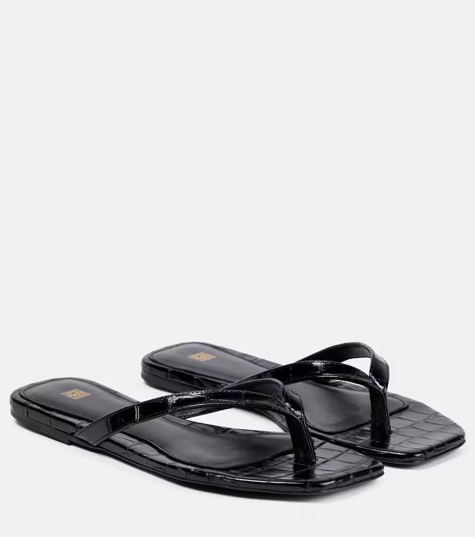 Croc-effect leather thong sandals | Mytheresa (US/CA)