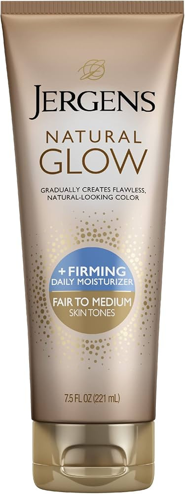 Jergens Natural Glow +FIRMING Self Tanner, Sunless Tanning Lotion for Fair to Medium Skin Tone, A... | Amazon (US)