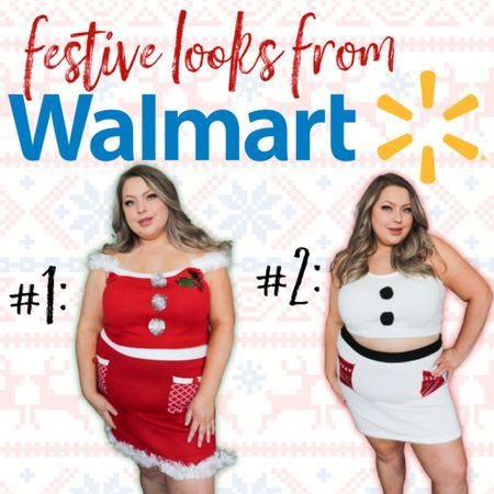 Two festive holiday looks from @walmartfashion!  Which one is more your vibe?  Watch the full try on, live on my YouTube channel! #sponsored #walmartfashion 

#LTKHoliday #LTKcurves #LTKunder50
