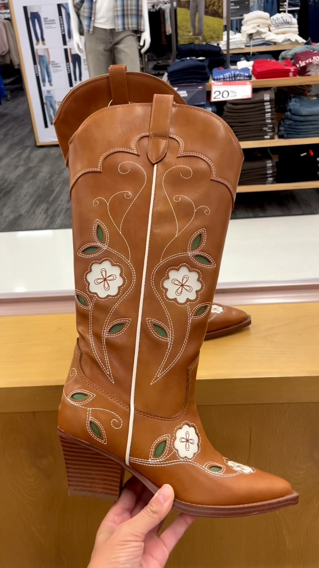 Can you believe these NEW @Target  cowboy boots are only $55?! 🤯🤠

They genuinely give $400 designer vibes without the designer price tag. The embroidered details, stitching, and overall quality of these Universal Thread western boots are SO good for the price point.

I’m wearing my true size and they are surprisingly comfortable! These Target western boots are the perfect fashion staple for transition outfits, country concerts, casual everyday wear, or adding a trendy western touch to your wardrobe.

🛍️ Shop my look:
Tap the product images tagged below to shop directly.

📱 Screenshot this post to easily find it in the LTK app.

🔗 Everything is linked in my LTK storefront!

#targetfinds
#targetcowboyboots
#universalthread
#westernfashion
#westernoutfits
#affordablefashion
#fallfashion
#targetstyle

#LTKootd #LTKSeasonal