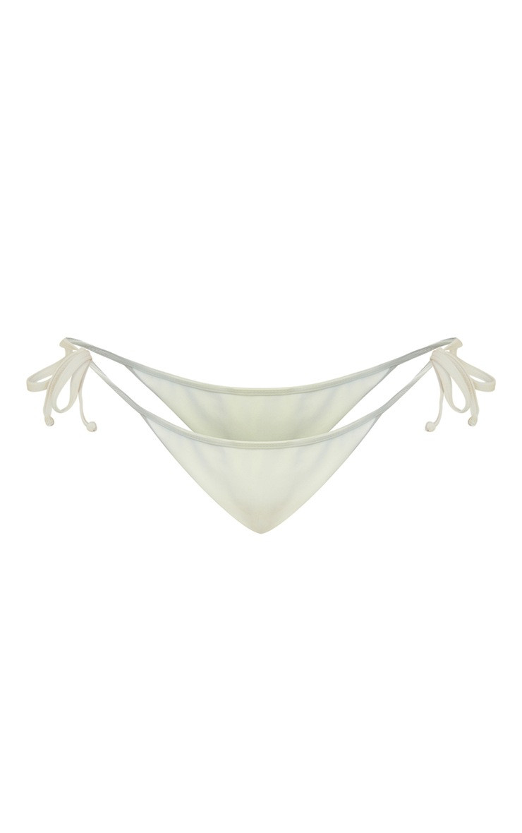 Plus White Mix Match Tie Bikini Bottoms | PrettyLittleThing US