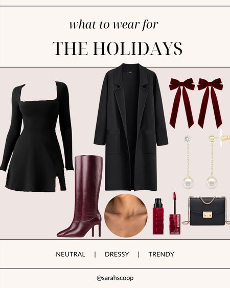 The holiday season is coming and so are holiday parties!! Stay festive yet sophisticated in this timeless Christmas party outfit.

Neutral outfit with a pop of cherry red//Amazon fashion finds//classy outfits

#LTKstyletip