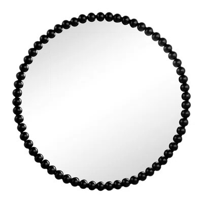 Metal Beaded Frame Bedroom Wall Mirror, Adds Warmth To Room Makes Appear Larger | Wayfair North America