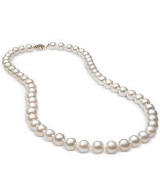 Cultured Freshwater Pearl (7mm) Strand 18" in 14k Gold | Macys (US)