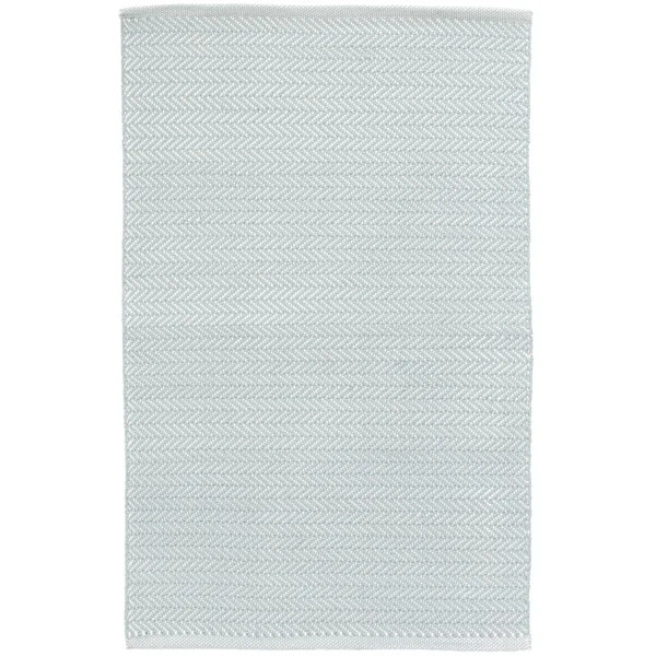 Herringbone Handmade Handwoven Cotton Area Rug in Sky | Wayfair North America