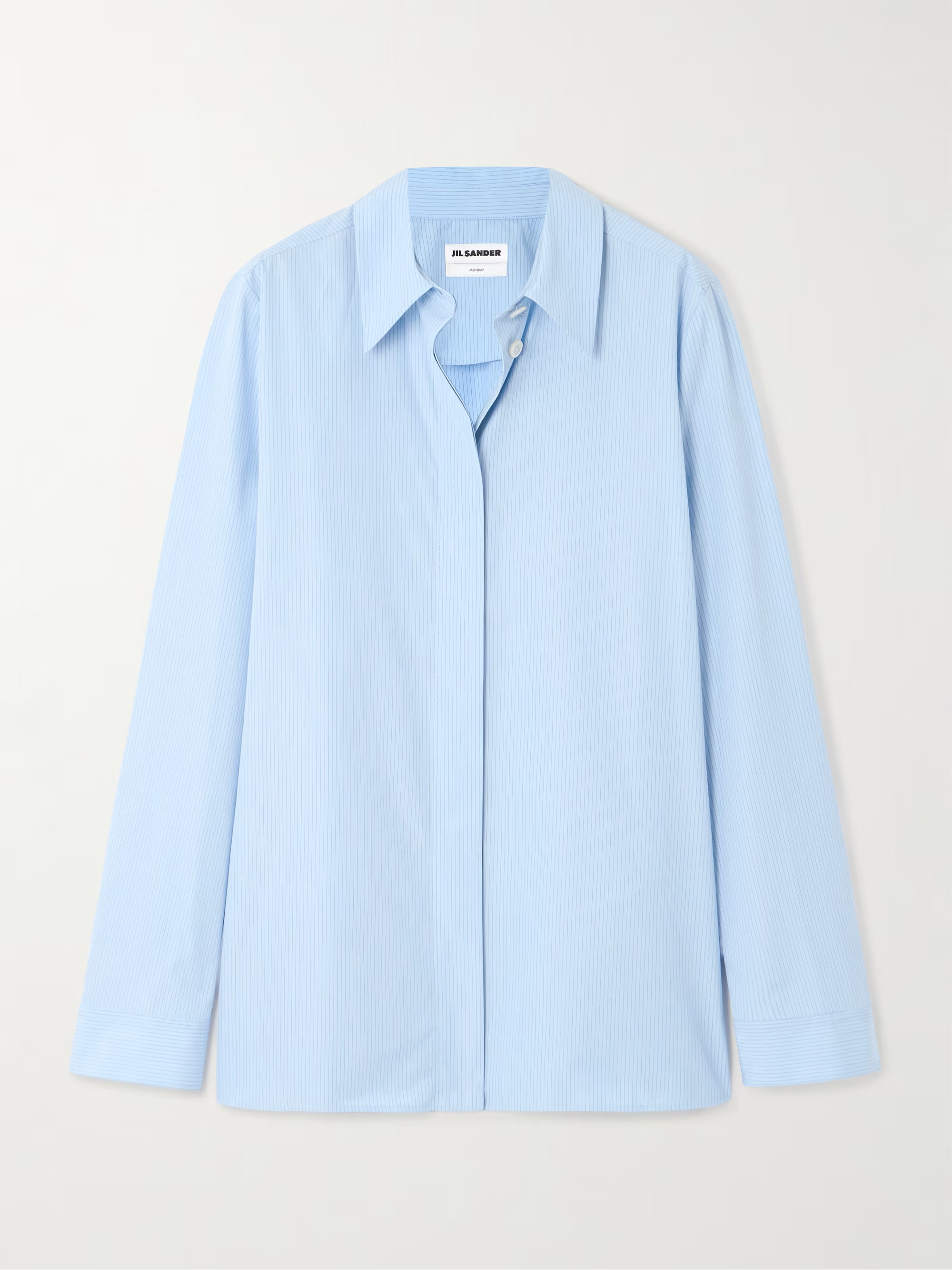 Monday embroidered striped cotton-poplin shirt | NET-A-PORTER APAC