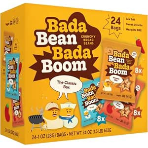 Bada Bean Bada Boom Plant-Based Protein, Gluten Free, Vegan, Crunchy Roasted Broad (Fava) Bean Sn... | Amazon (US)