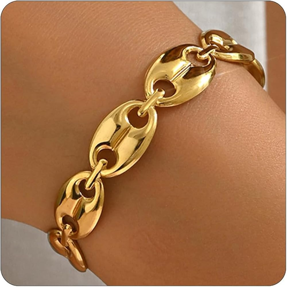 Gold Cuff Bracelets for Women 18K Gold Plated Dainty Open Cuff Bangle Bracelets Minimalist Adjust... | Amazon (US)