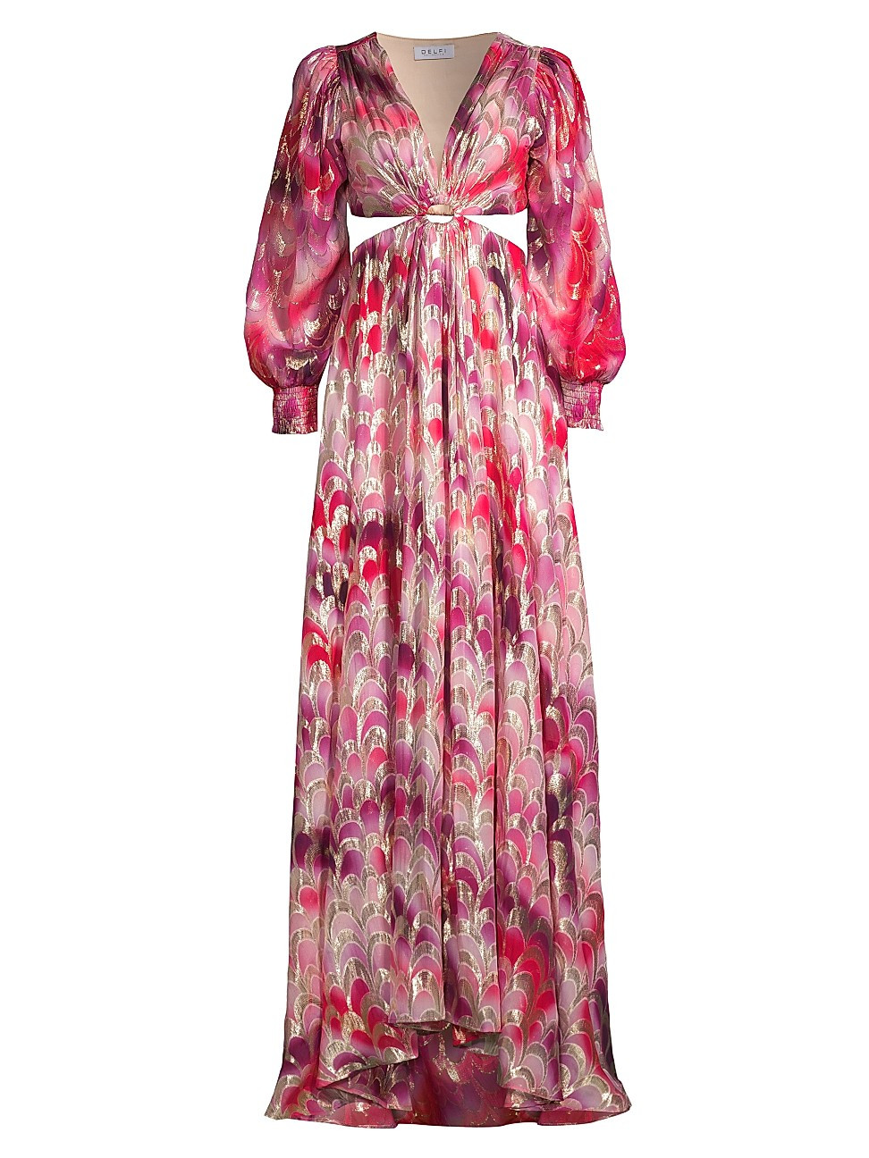 Women's Selen Metallic Cut Out Maxi Dress - Pink Multi - Size Large - Pink Multi - Size Large | Saks Fifth Avenue