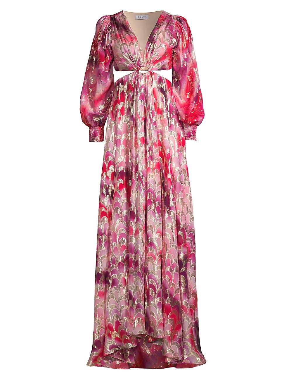 Women's Selen Metallic Cut Out Maxi Dress - Pink Multi - Size Large - Pink Multi - Size Large | Saks Fifth Avenue