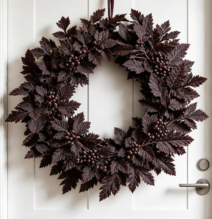 Fall Decor - 24 Inch Fall Wreaths for Front Door - Autumn Plum Cimicifuga Wreath - Farmhouse Harv... | Amazon (US)