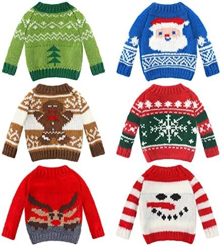 6 Pcs Christmas Doll Clothes Christmas Elf Accessories Elf Doll Sweater Set Winter Christmas Doll Ou | Amazon (US)