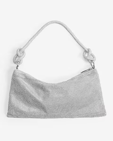 Rhinestone Knot Strap Slouch Bag | Express