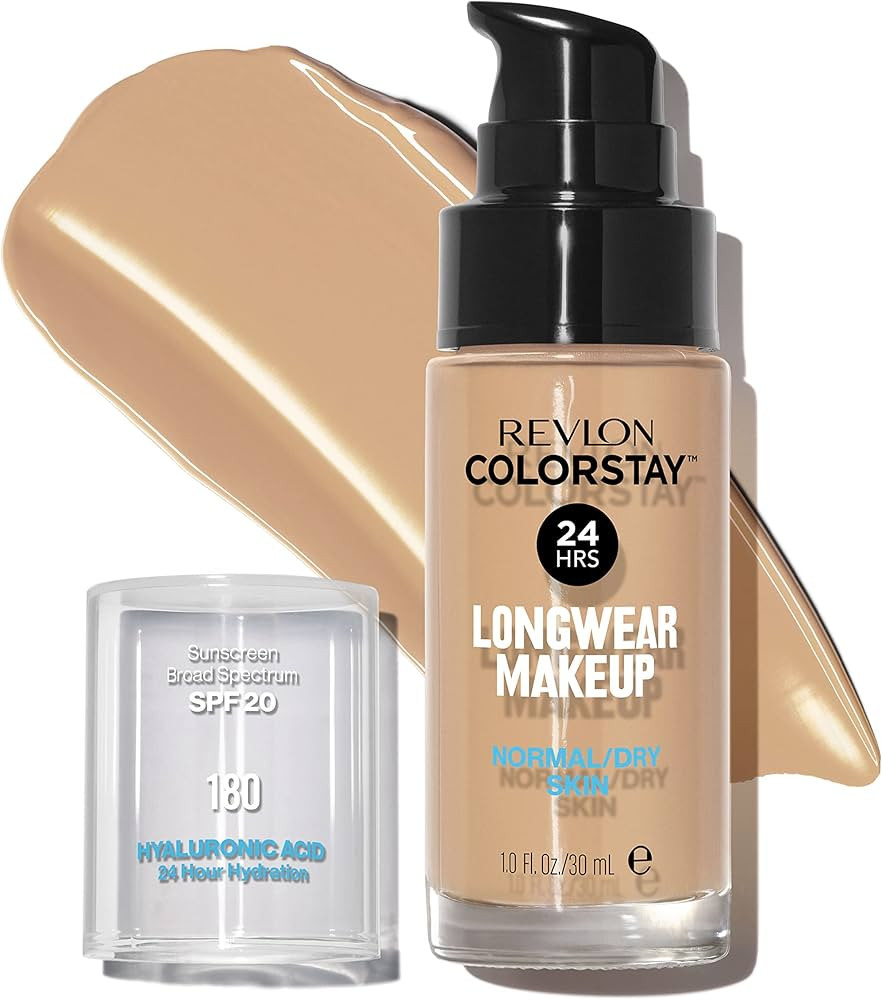Revlon Liquid Foundation, ColorStay Face Makeup for Normal & Dry Skin, SPF 20, Longwear Medium-Fu... | Amazon (US)